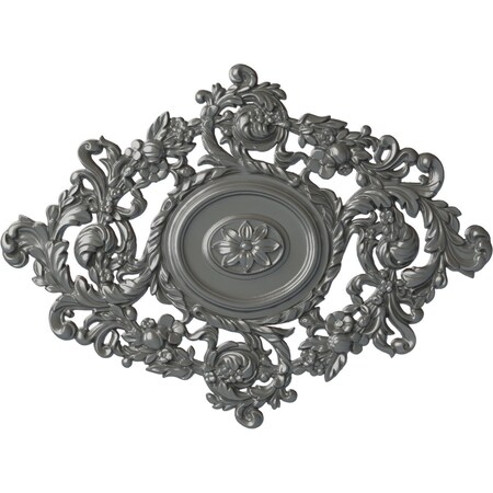 Ekena Millwork Katheryn Ceiling Medallion, Hand-Painted Silver, 22 1/2"W x 30 3/8"H x 1 1/2"P CM30KTSLS